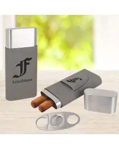 Personalized Cigar Case With Cutter