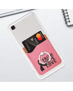 Pink Leatherette Phone Ring Stand Wallet