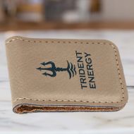 Personalized Money Clip In Tan Leatherette