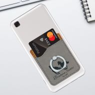 Gray Leatherette Phone Wallet