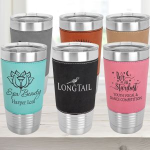 Leatherette Wrapped Insulated Tumbler